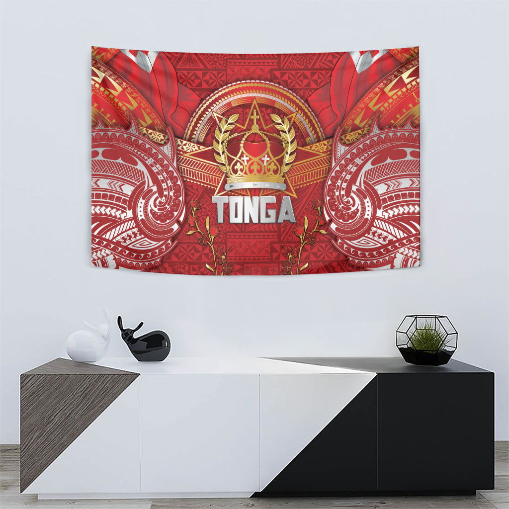 Tonga King's Birthday Tapestry Gold Royal Crown Tribal Patterns DT05 - Polynesian Pride