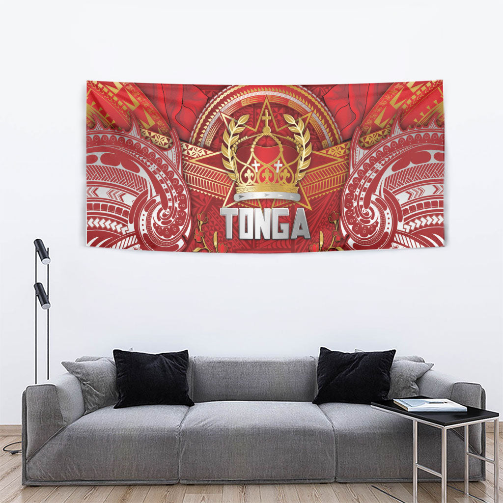 Tonga King's Birthday Tapestry Gold Royal Crown Tribal Patterns DT05 - Polynesian Pride