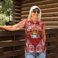 Tonga King's Birthday Women Polo Shirt Gold Royal Crown Tribal Patterns DT05 - Polynesian Pride