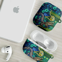 Solomon Islands Independence Day AirPods Case Crocodile Hibiscus Tribal Pattern DT05 - Polynesian Pride