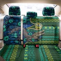 Solomon Islands Independence Day Back Car Seat Cover Crocodile Hibiscus Tribal Pattern DT05 - Polynesian Pride