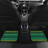 Personalised Solomon Islands Independence Day Car Mats Crocodile Hibiscus Tribal Pattern DT05 Set 2pcs - Back Green - Polynesian Pride