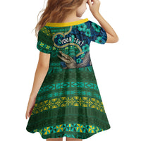 Personalised Solomon Islands Independence Day Family Matching Summer Maxi Dress and Hawaiian Shirt Crocodile Hibiscus Tribal Pattern DT05 - Polynesian Pride