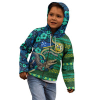 Personalised Solomon Islands Independence Day Kid Hoodie Crocodile Hibiscus Tribal Pattern DT05 - Polynesian Pride