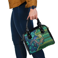 Solomon Islands Independence Day Shoulder Handbag Crocodile Hibiscus Tribal Pattern DT05 - Polynesian Pride