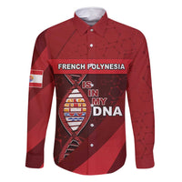French Polynesia Is In My DNA Family Matching Mermaid Dress and Hawaiian Shirt DT05 Dad's Shirt - Long Sleeve Red - Polynesian Pride