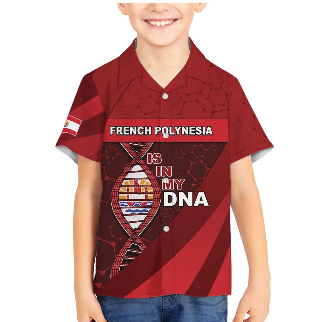 French Polynesia Is In My DNA Family Matching Mermaid Dress and Hawaiian Shirt DT05 Son's Shirt Red - Polynesian Pride