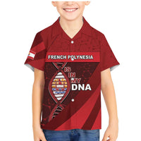 French Polynesia Is In My DNA Family Matching Mermaid Dress and Hawaiian Shirt DT05 Son's Shirt Red - Polynesian Pride