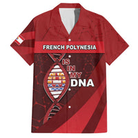 French Polynesia Is In My DNA Family Matching Off The Shoulder Long Sleeve Dress and Hawaiian Shirt DT05 Dad's Shirt - Short Sleeve Red - Polynesian Pride