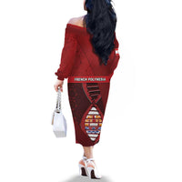 French Polynesia Is In My DNA Family Matching Off The Shoulder Long Sleeve Dress and Hawaiian Shirt DT05 - Polynesian Pride