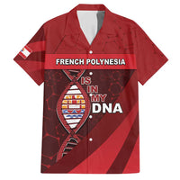 French Polynesia Is In My DNA Family Matching Off Shoulder Maxi Dress and Hawaiian Shirt DT05 Dad's Shirt - Short Sleeve Red - Polynesian Pride