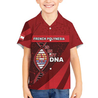 French Polynesia Is In My DNA Family Matching Off Shoulder Maxi Dress and Hawaiian Shirt DT05 Son's Shirt Red - Polynesian Pride