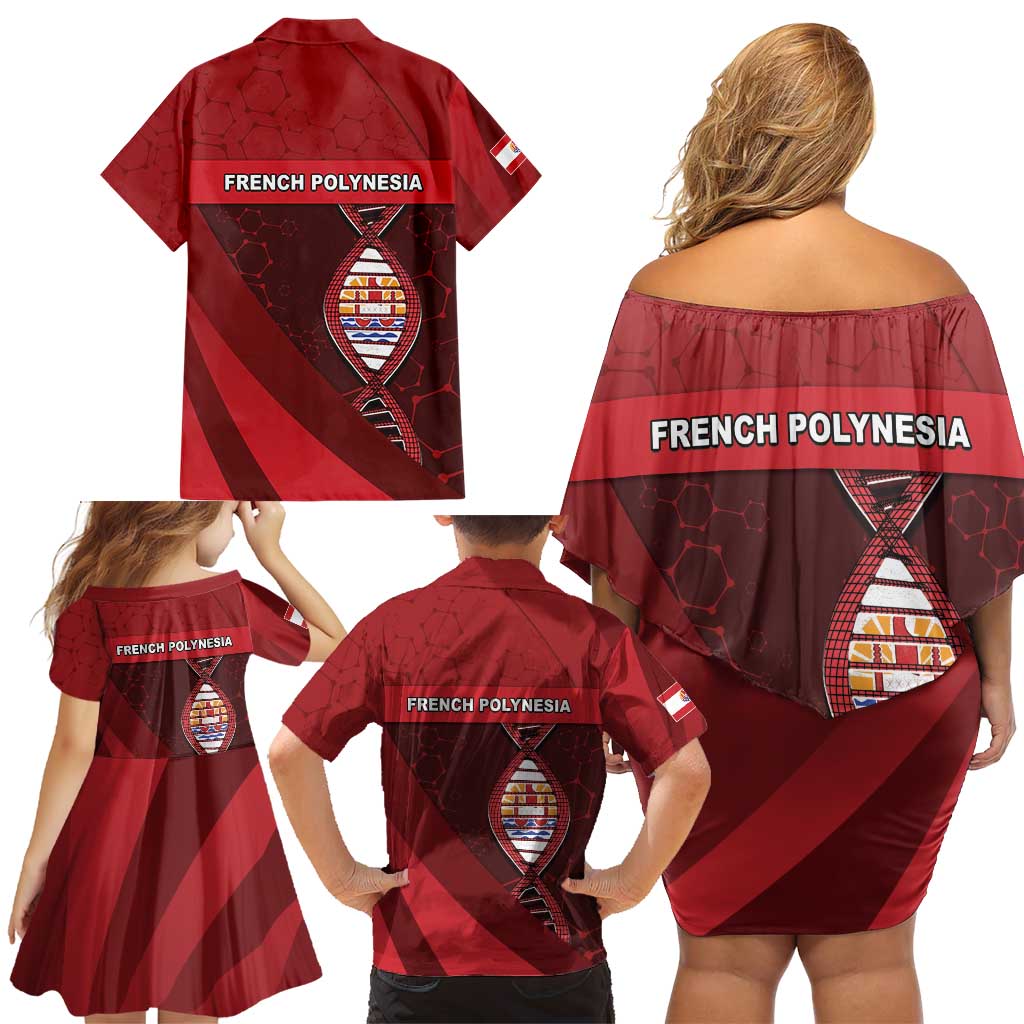 French Polynesia Is In My DNA Family Matching Off Shoulder Short Dress and Hawaiian Shirt DT05 - Polynesian Pride
