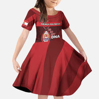 French Polynesia Is In My DNA Family Matching Short Sleeve Bodycon Dress and Hawaiian Shirt DT05 Daughter's Dress Red - Polynesian Pride