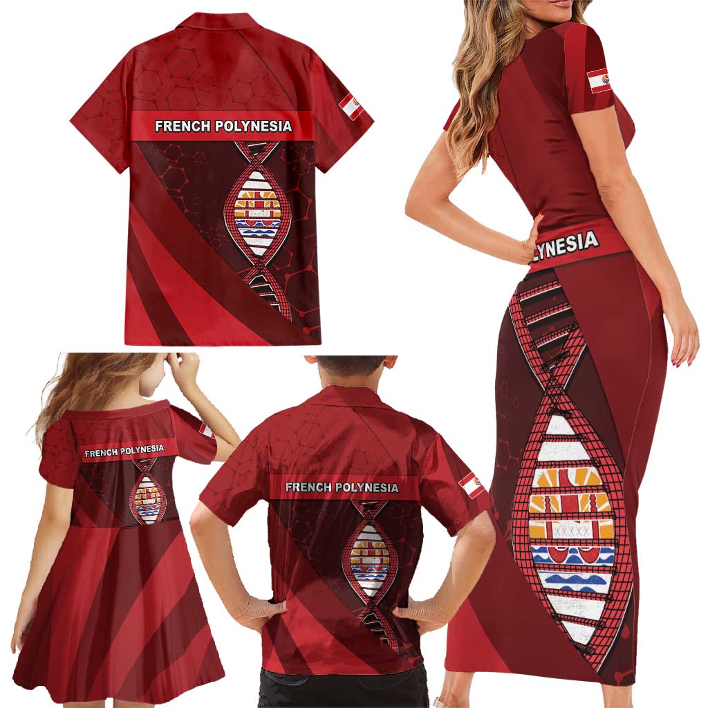 French Polynesia Is In My DNA Family Matching Short Sleeve Bodycon Dress and Hawaiian Shirt DT05 - Polynesian Pride
