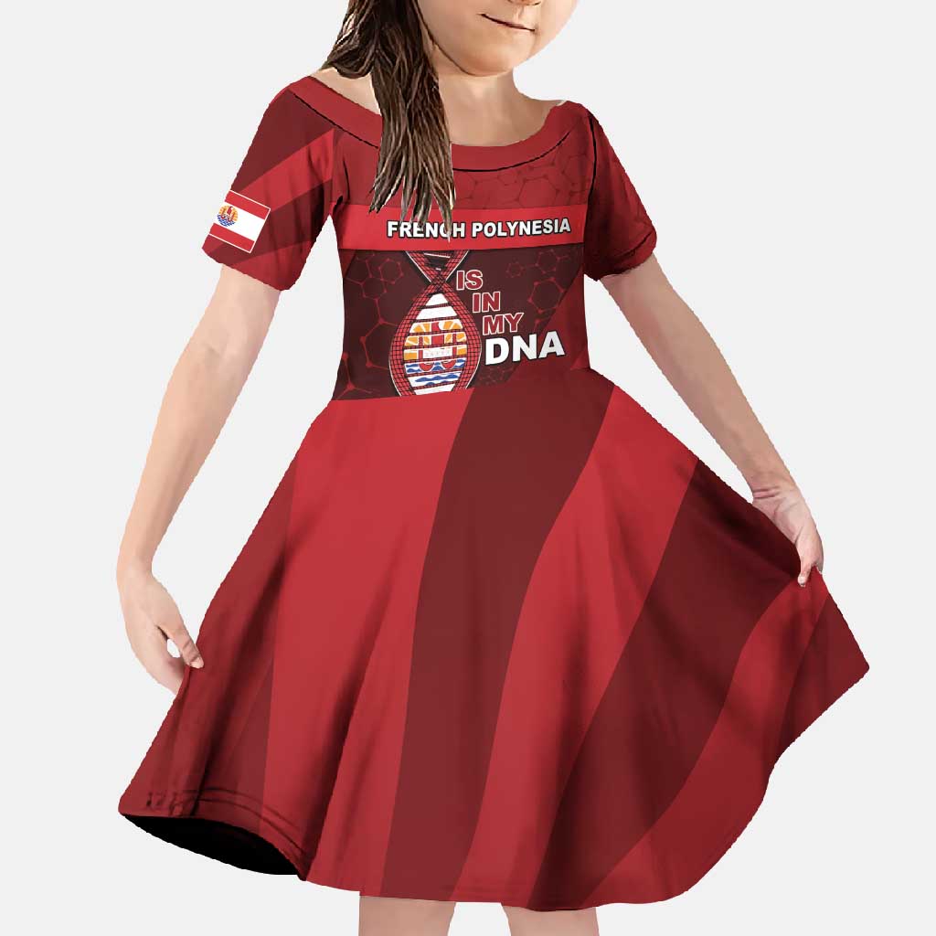 French Polynesia Is In My DNA Family Matching Tank Maxi Dress and Hawaiian Shirt DT05 Daughter's Dress Red - Polynesian Pride