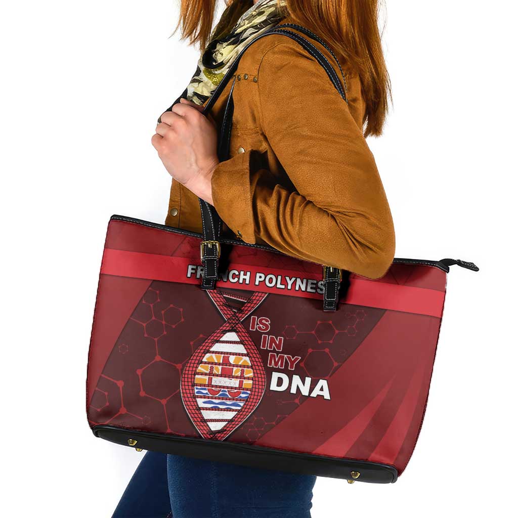 French Polynesia Is In My DNA Leather Tote Bag DT05 Red - Polynesian Pride