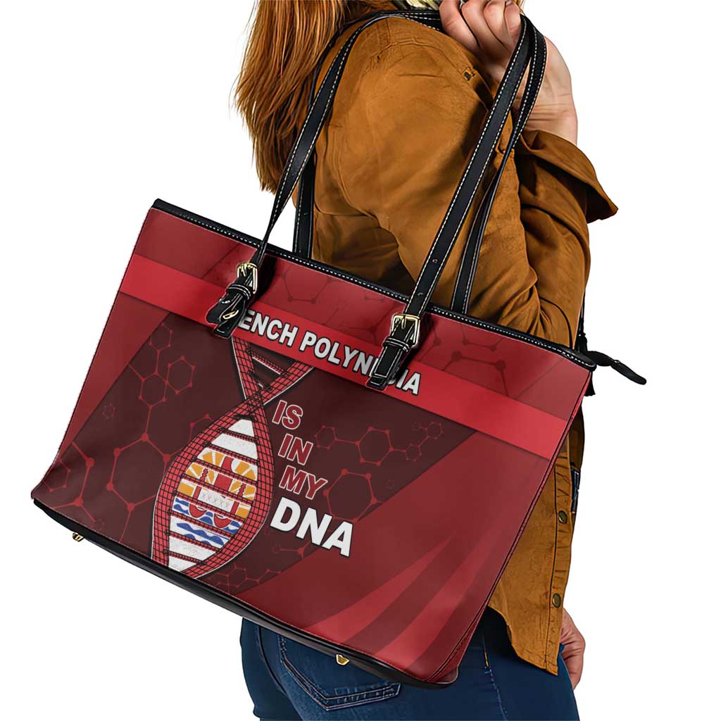 French Polynesia Is In My DNA Leather Tote Bag DT05 - Polynesian Pride