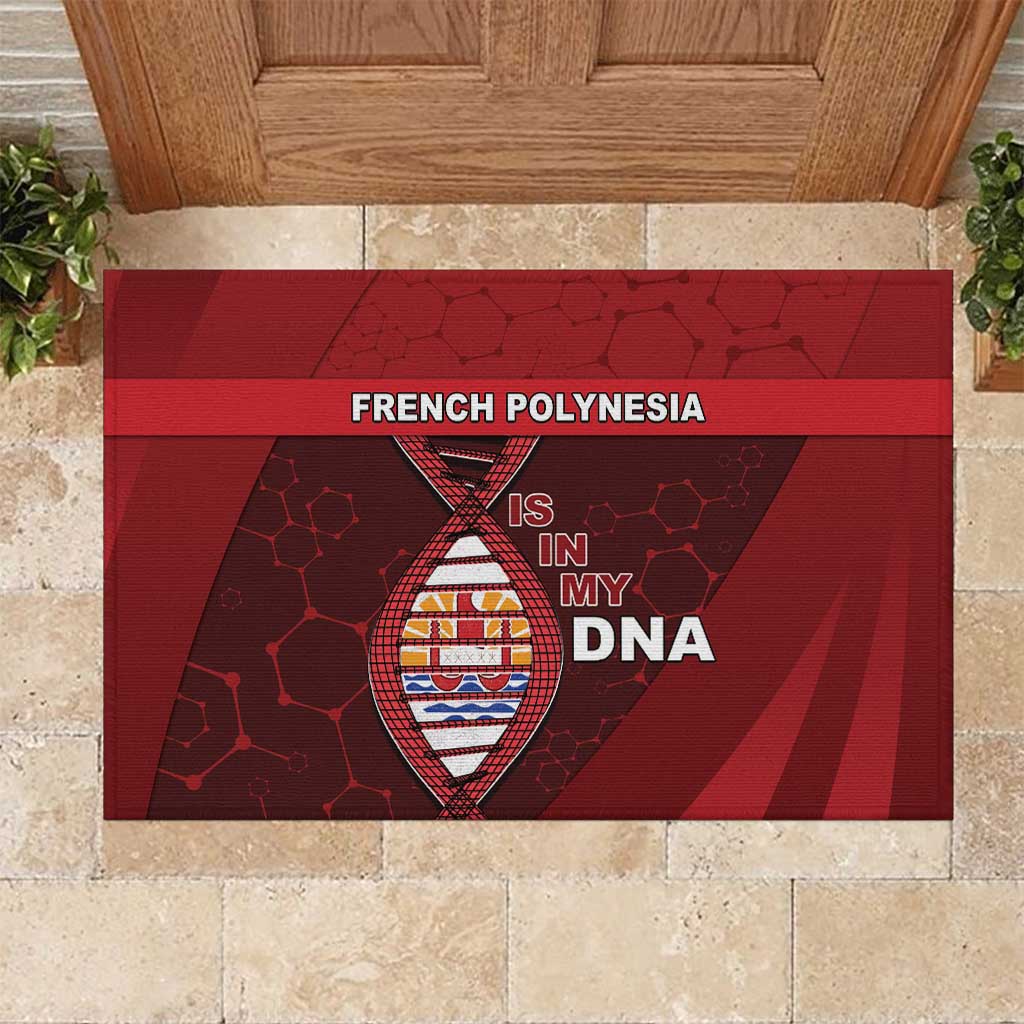 French Polynesia Is In My DNA Rubber Doormat DT05 Red - Polynesian Pride