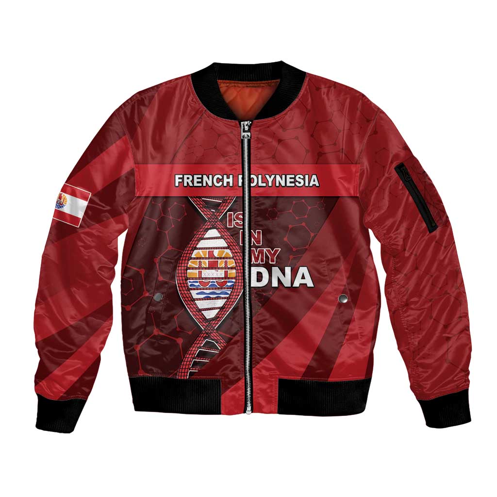 French Polynesia Is In My DNA Sleeve Zip Bomber Jacket DT05 Unisex Red - Polynesian Pride