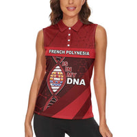 French Polynesia Is In My DNA Women Sleeveless Polo Shirt - Polynesian Pride