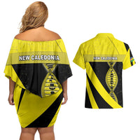 New Caledonia Is In My DNA Couples Matching Off Shoulder Short Dress and Hawaiian Shirt DT05 - Polynesian Pride