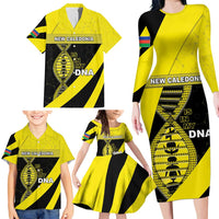 New Caledonia Is In My DNA Family Matching Long Sleeve Bodycon Dress and Hawaiian Shirt DT05 - Polynesian Pride
