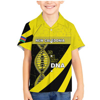 New Caledonia Is In My DNA Family Matching Mermaid Dress and Hawaiian Shirt DT05 Son's Shirt Yellow - Polynesian Pride