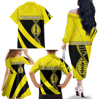 New Caledonia Is In My DNA Family Matching Off The Shoulder Long Sleeve Dress and Hawaiian Shirt DT05 - Polynesian Pride