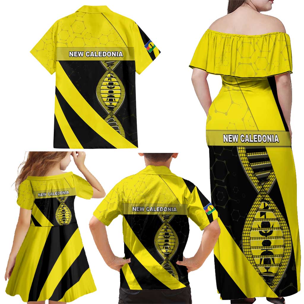 New Caledonia Is In My DNA Family Matching Off Shoulder Maxi Dress and Hawaiian Shirt DT05 - Polynesian Pride
