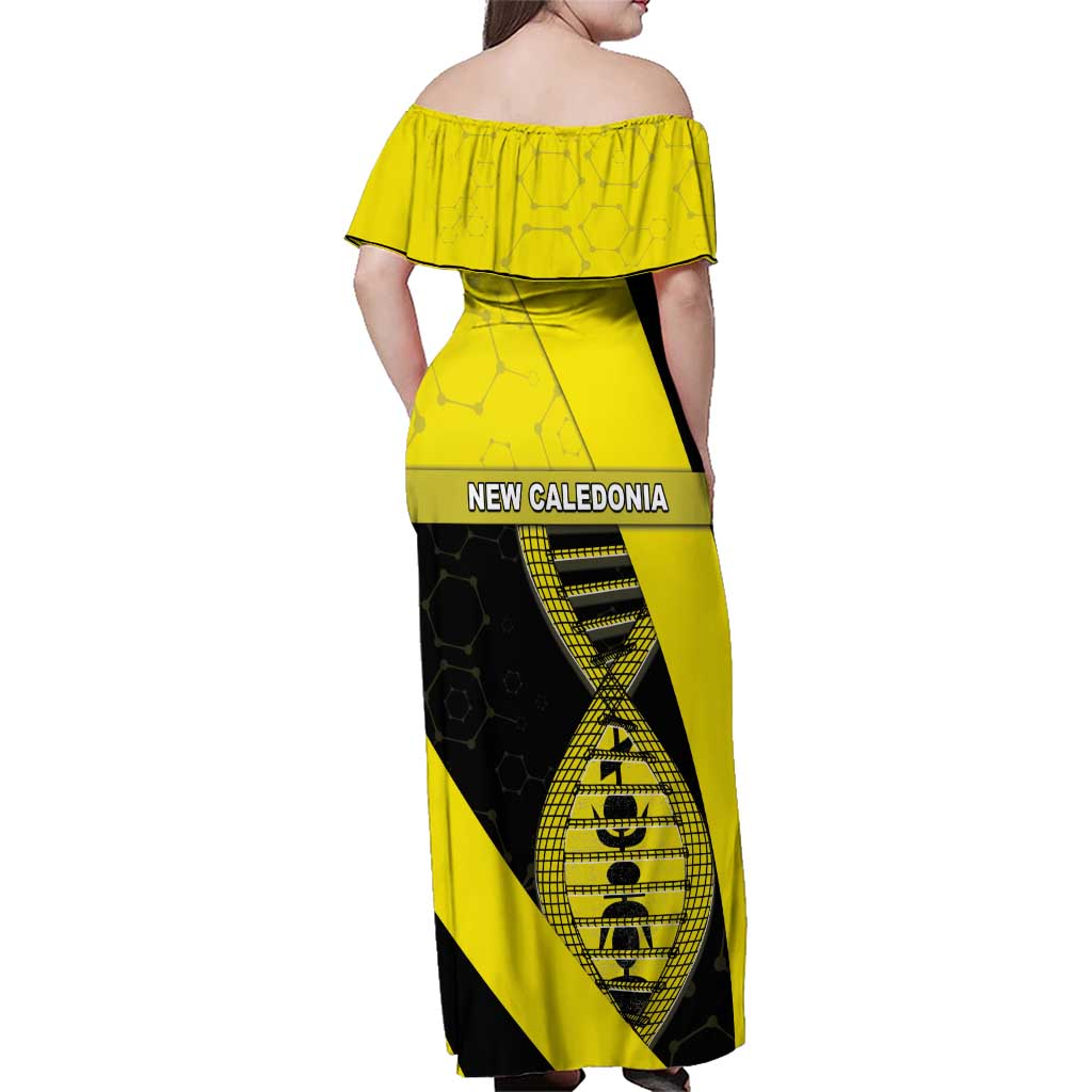 New Caledonia Is In My DNA Family Matching Off Shoulder Maxi Dress and Hawaiian Shirt DT05 - Polynesian Pride