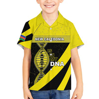 New Caledonia Is In My DNA Family Matching Off Shoulder Maxi Dress and Hawaiian Shirt DT05 Son's Shirt Yellow - Polynesian Pride