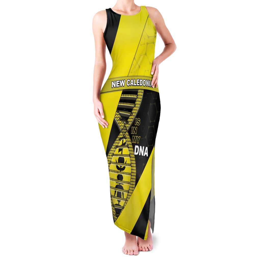 New Caledonia Is In My DNA Family Matching Tank Maxi Dress and Hawaiian Shirt DT05 Mom's Dress Yellow - Polynesian Pride