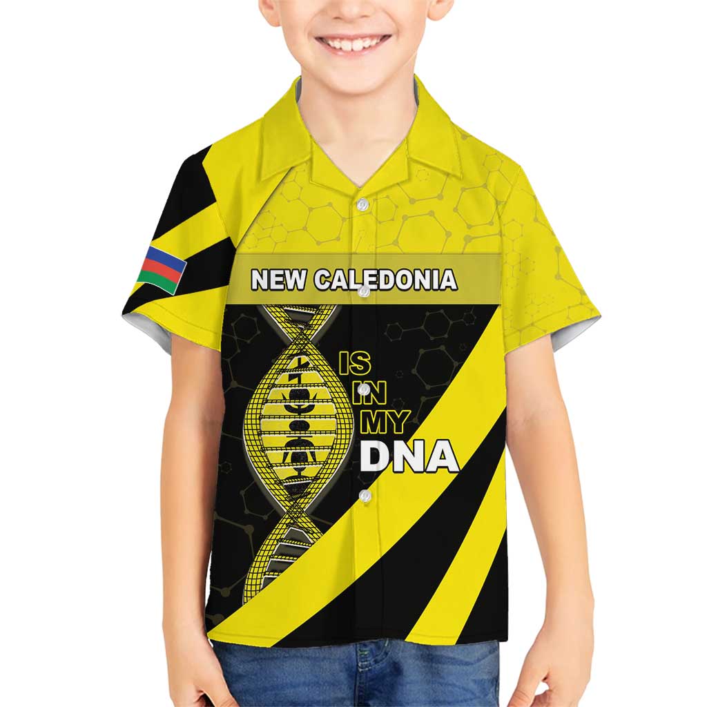 New Caledonia Is In My DNA Family Matching Tank Maxi Dress and Hawaiian Shirt DT05 Son's Shirt Yellow - Polynesian Pride