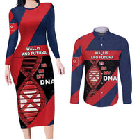 Wallis And Futuna Is In My DNA Couples Matching Long Sleeve Bodycon Dress and Long Sleeve Button Shirt DT05 Multicolor - Polynesian Pride