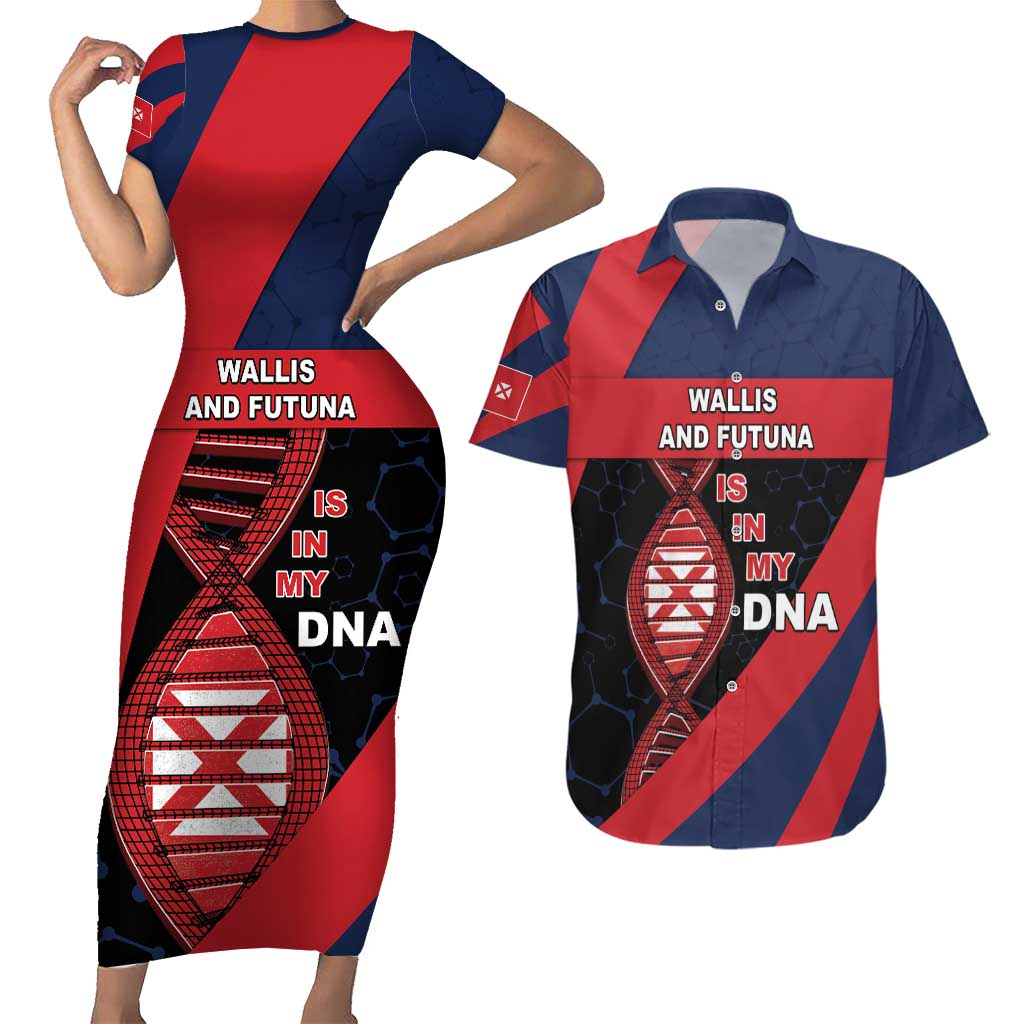 Wallis And Futuna Is In My DNA Couples Matching Short Sleeve Bodycon Dress and Hawaiian Shirt DT05 Multicolor - Polynesian Pride