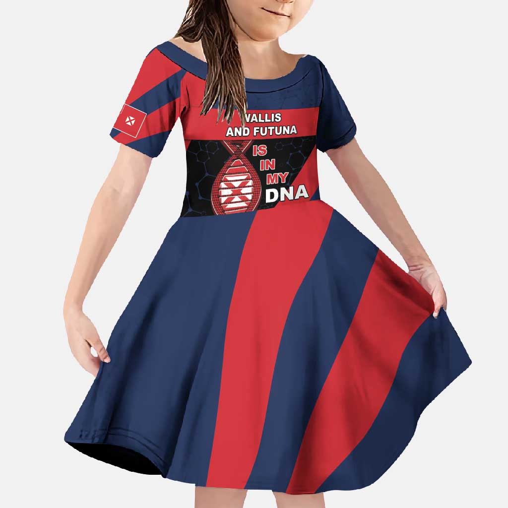 Wallis And Futuna Is In My DNA Family Matching Long Sleeve Bodycon Dress and Hawaiian Shirt DT05 Daughter's Dress Multicolor - Polynesian Pride