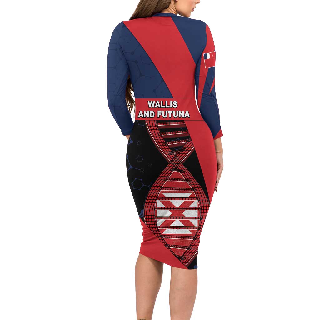 Wallis And Futuna Is In My DNA Family Matching Long Sleeve Bodycon Dress and Hawaiian Shirt DT05 - Polynesian Pride