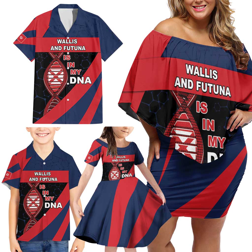 Wallis And Futuna Is In My DNA Family Matching Off Shoulder Short Dress and Hawaiian Shirt DT05 - Polynesian Pride