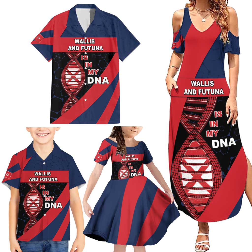 Wallis And Futuna Is In My DNA Family Matching Summer Maxi Dress and Hawaiian Shirt - Polynesian Pride