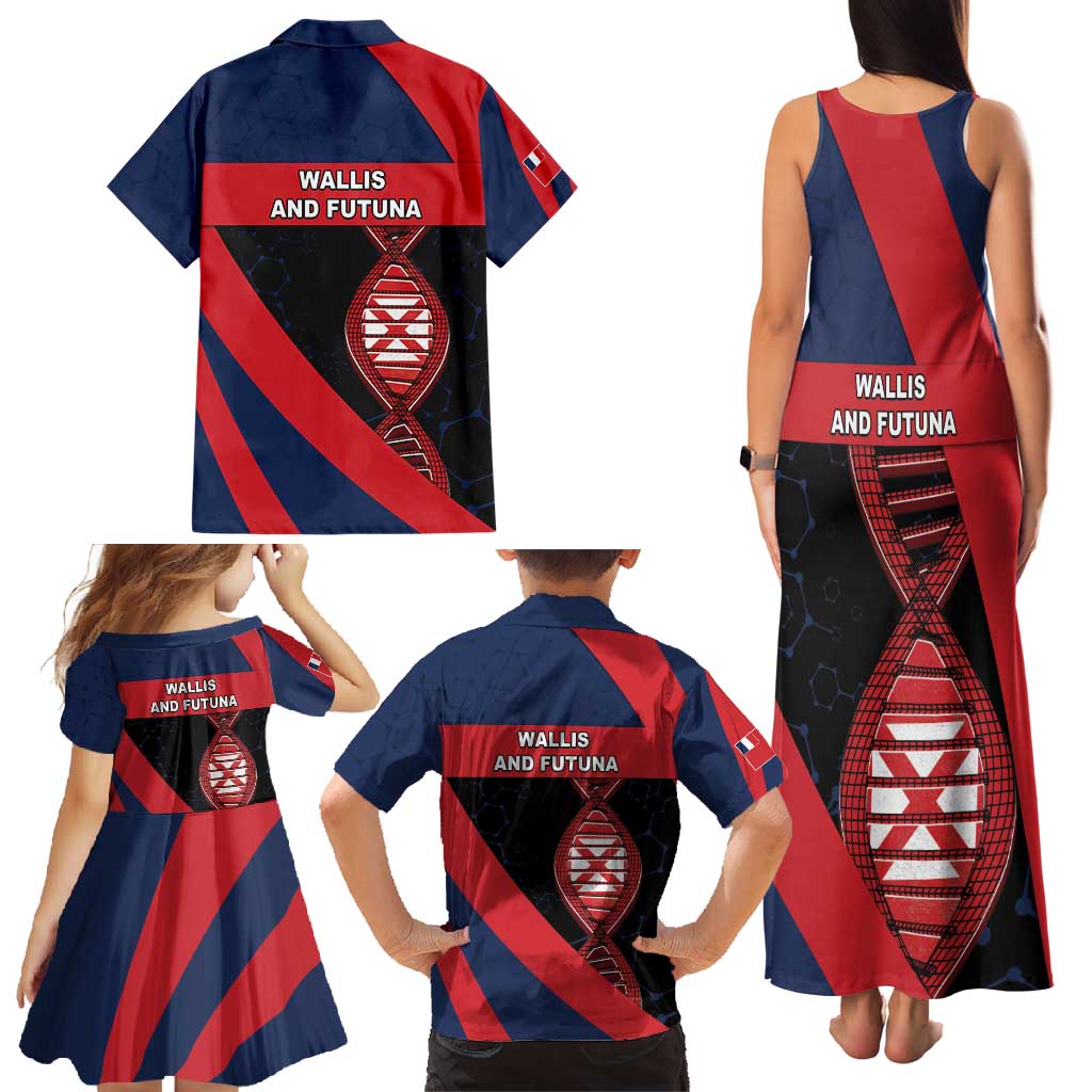 Wallis And Futuna Is In My DNA Family Matching Tank Maxi Dress and Hawaiian Shirt DT05 - Polynesian Pride