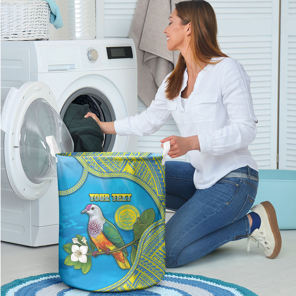 Personalised Palau Biib Bird Laundry Basket Rur Flower And Rock Islands Patterns