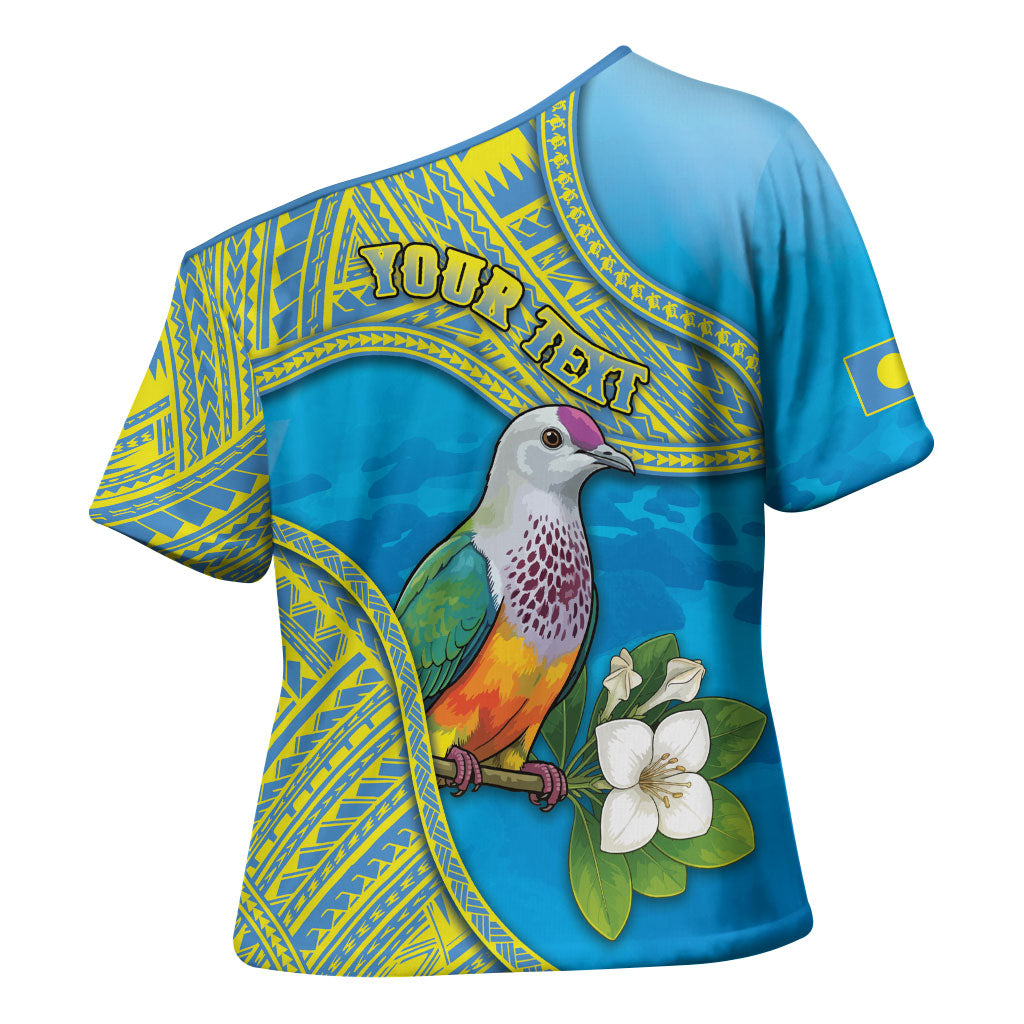 Personalised Palau Biib Bird Cross Shoulder Shirt Rur Flower And Rock Islands Patterns DT05 - Polynesian Pride