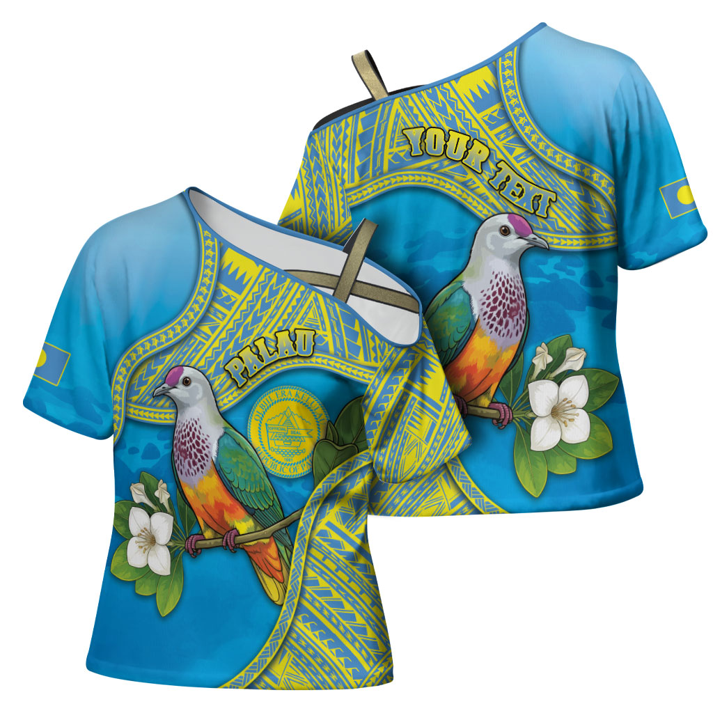 Personalised Palau Biib Bird Cross Shoulder Shirt Rur Flower And Rock Islands Patterns DT05 - Polynesian Pride