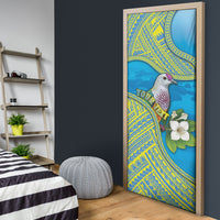 Personalised Palau Biib Bird Door Cover Rur Flower And Rock Islands Patterns DT05 - Polynesian Pride