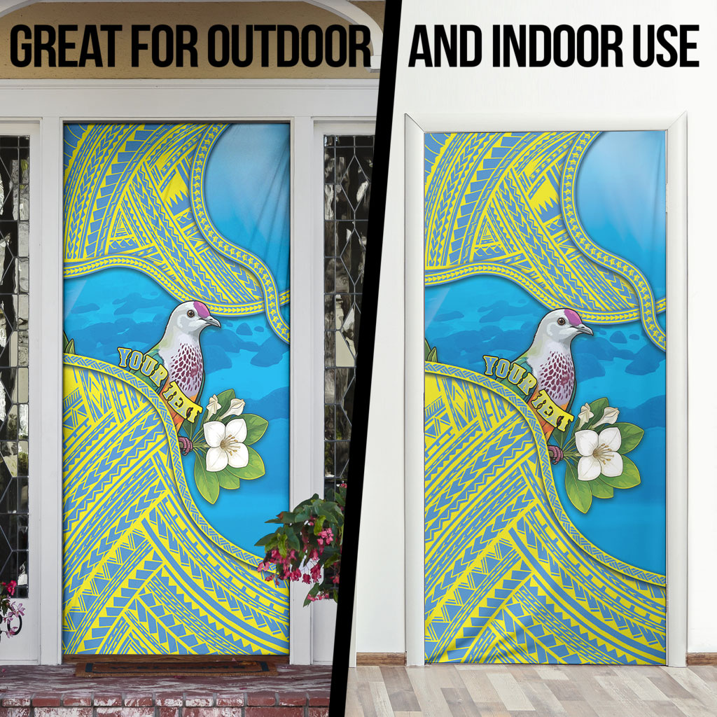 Personalised Palau Biib Bird Door Cover Rur Flower And Rock Islands Patterns DT05 - Polynesian Pride
