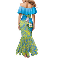 Personalised Palau Biib Bird Family Matching Mermaid Dress and Hawaiian Shirt Rur Flower And Rock Islands Patterns DT05 - Polynesian Pride
