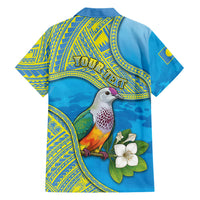 Personalised Palau Biib Bird Family Matching Short Sleeve Bodycon Dress and Hawaiian Shirt Rur Flower And Rock Islands Patterns DT05 - Polynesian Pride