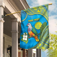 Personalised Palau Biib Bird Garden Flag Rur Flower And Rock Islands Patterns DT05 House Flag Blue - Polynesian Pride