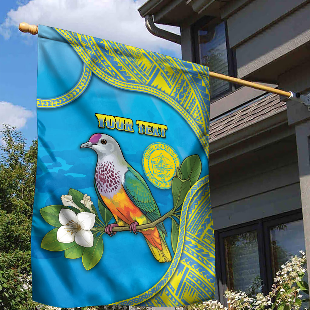 Personalised Palau Biib Bird Garden Flag Rur Flower And Rock Islands Patterns DT05 - Polynesian Pride